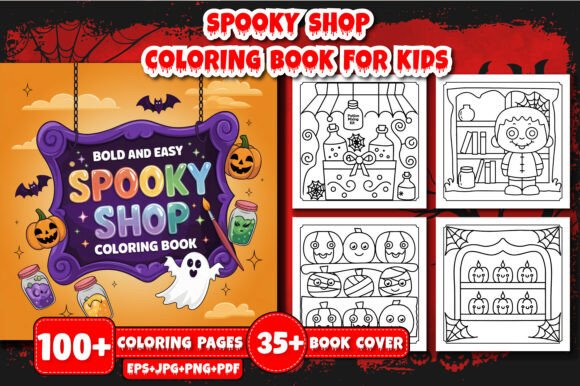 Download Bold and Easy Spooky Shop Coloring Book - Premium Resources