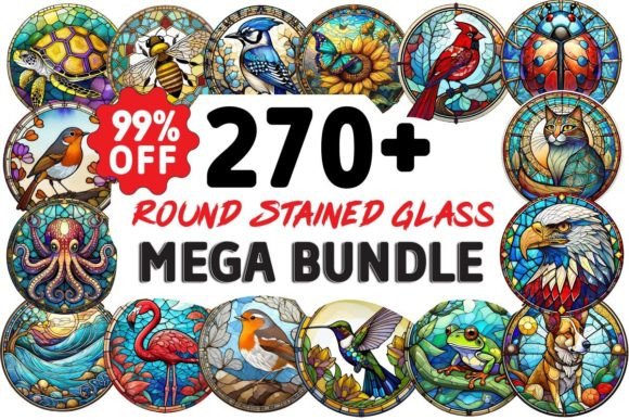 Download Stained Glass Round Mega Bundle - Mega bundle Collection